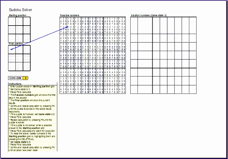 7 Sudoku Puzzle solver Excel Templates