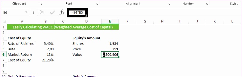 10 Wacc Excel Template Excel Templates