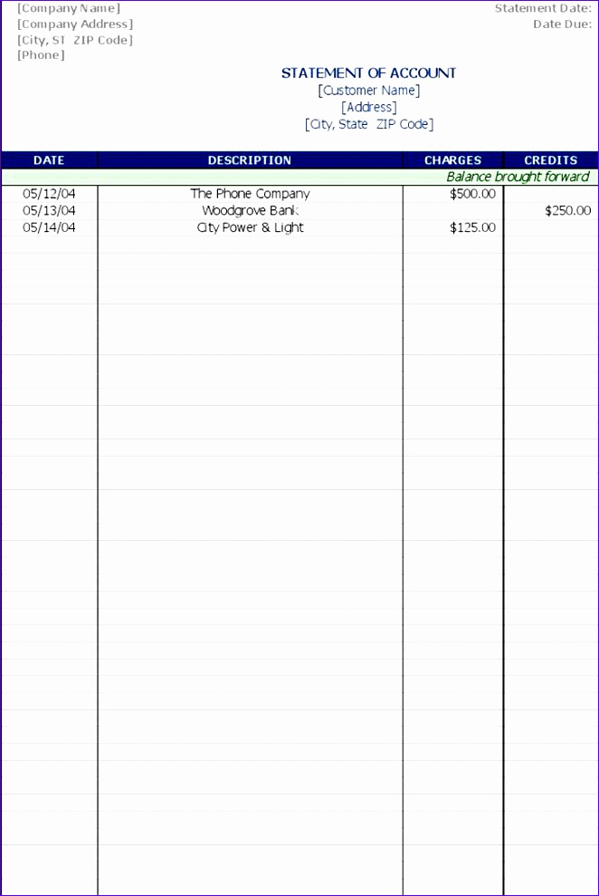 8 Statement Of Account Template Excel Templates Excel Templates