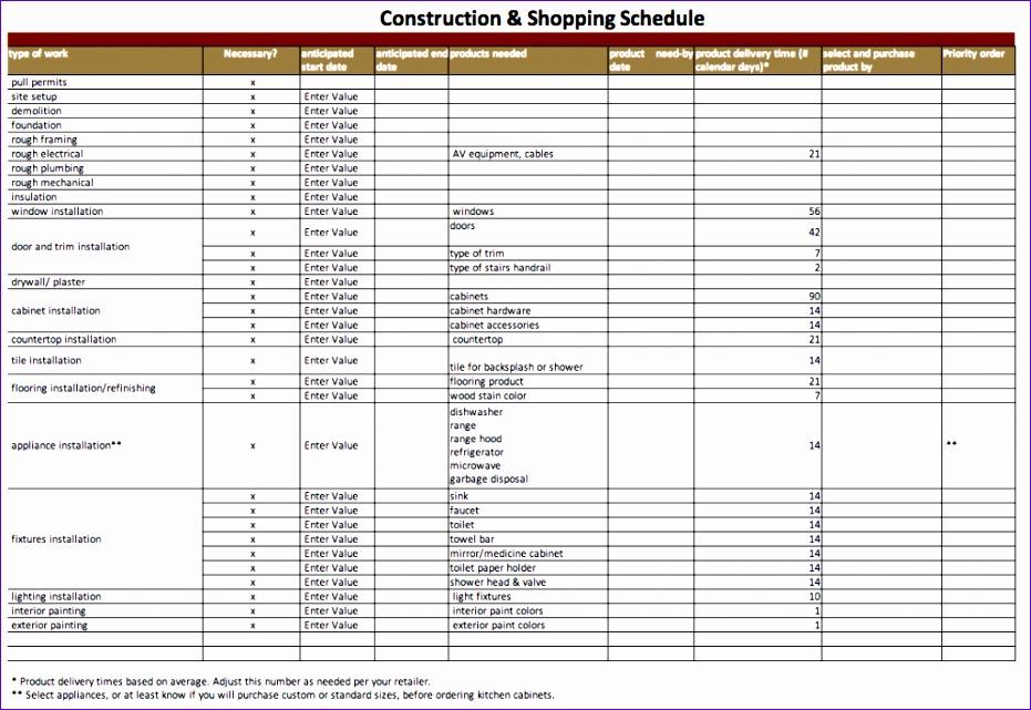 10 Construction Schedule Template Excel Free Excel Templates