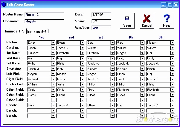 12 Baseball Lineup Excel Template Excel Templates