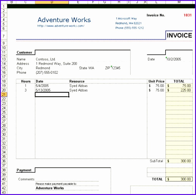 9 Excel Invoice Template 2003 Excel Templates