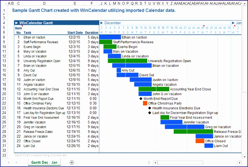 6 Gantt Chart Excel 2007 Template Excel Templates