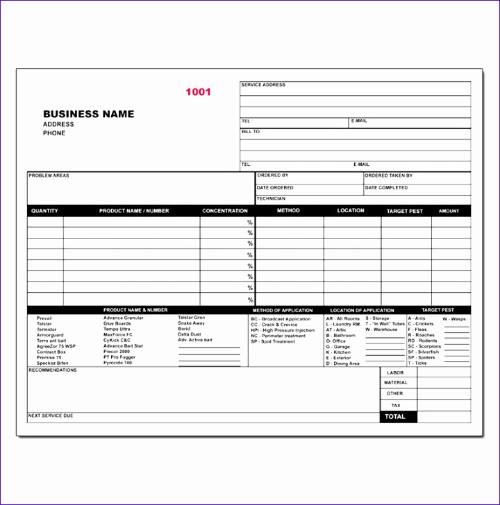Pest Control Invoice Sample EXCEL Template Excel.