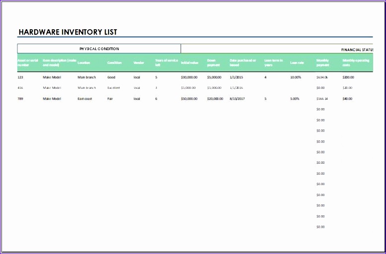 8 Inventory List Template Excel Excel Templates
