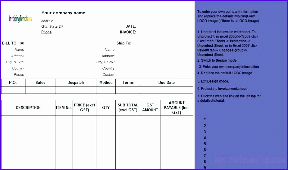 10 Excel Invoice Template 2003 Excel Templates