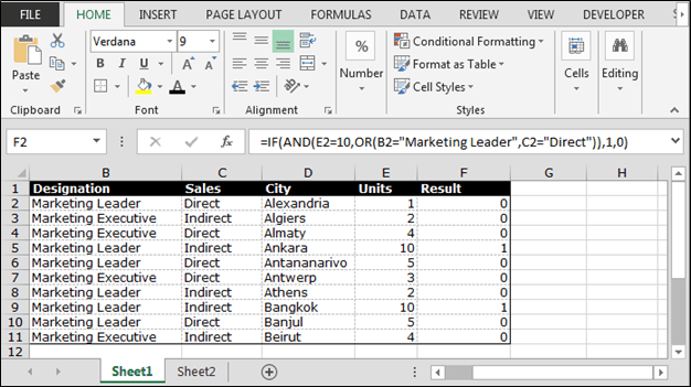 Nesting OR & AND Functions to Meet Multiple Criteria
