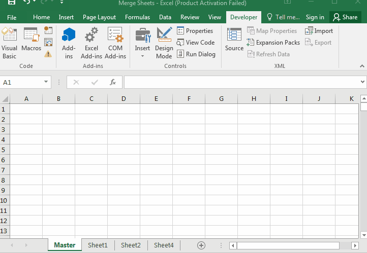Consolidate/Merge multiple worksheets into one master sheet using VBA