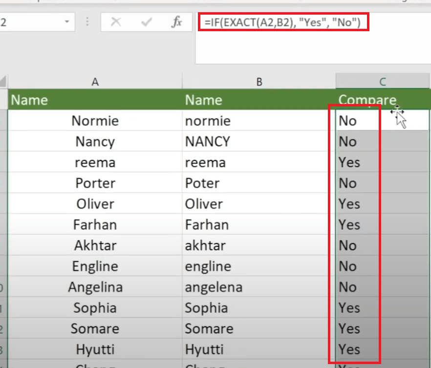 Compare Text In Excel ExcelTutorial