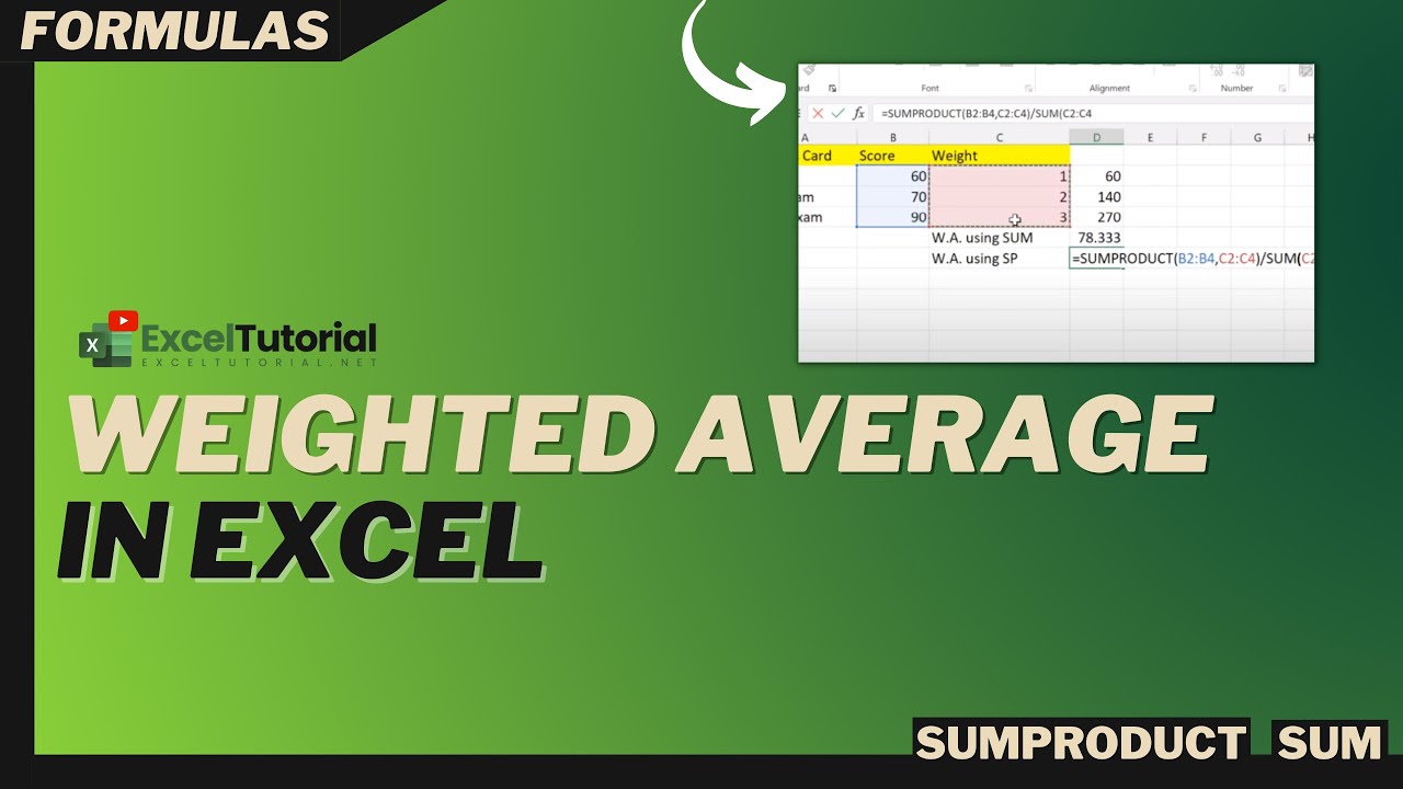 How to Calculate Weighted Average in Excel ExcelTutorial