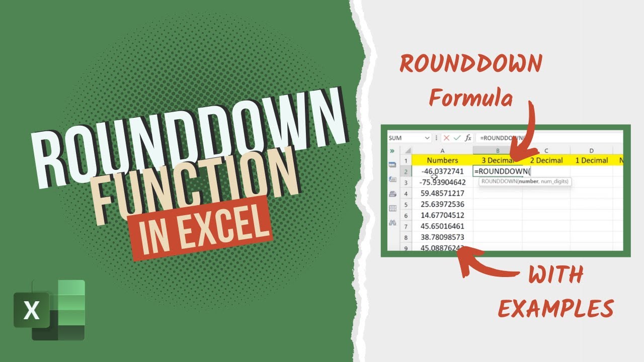 How to Use ROUNDDOWN Function in Excel (With Examples) ExcelTutorial