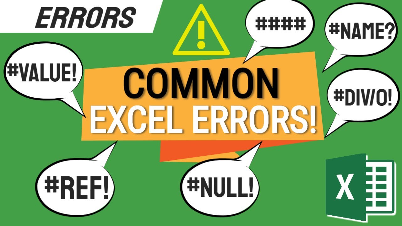 Fix 6 Common Excel Errors ExcelTutorial