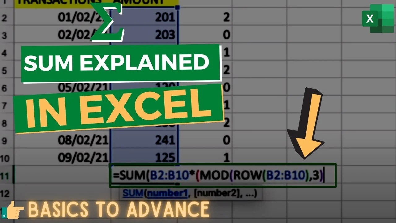 How to use SUM Function in Excel? ExcelTutorial