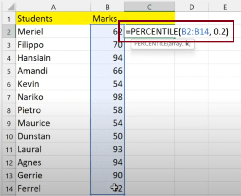 How to Use PERCENTILE and QUARTILE in Excel A StepbyStep Guide