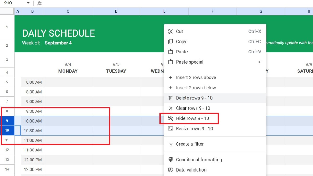 How To Hide Rows In Google Sheets (Quick Guide) ExcelTutorial