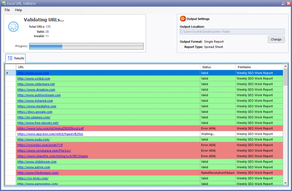 Excel Url Validator Check and Validate 100s of URLs from Excel