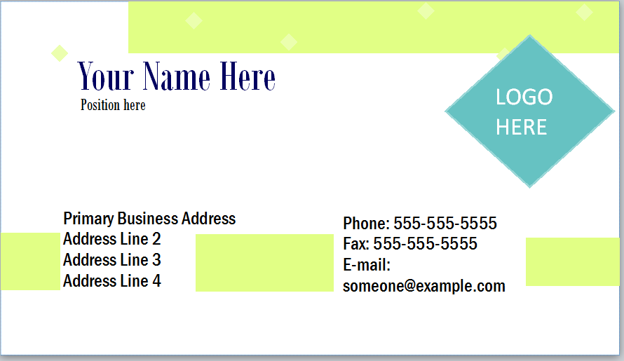 Free Business Card Templates Excel Word Template