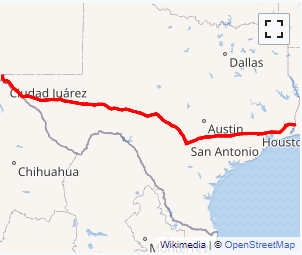 I 10 Interstate Map Interstate 10 In Texas (I-10)