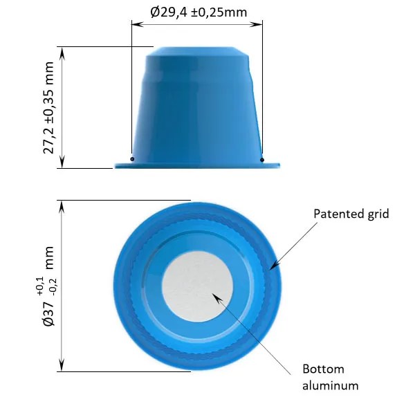 Nespresso Aluminum Bottom Plastic Coffee Capsule