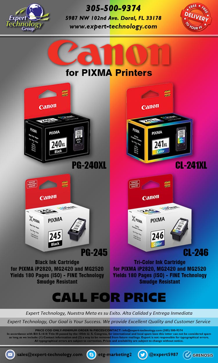 Canon Ink PG-240XL, CL-241XL / PG-245 & CL-246 for PIXMA – Expert
