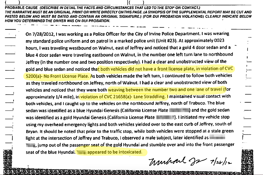 Case Study Orange County DUI Dismissed Orange County Attorneys