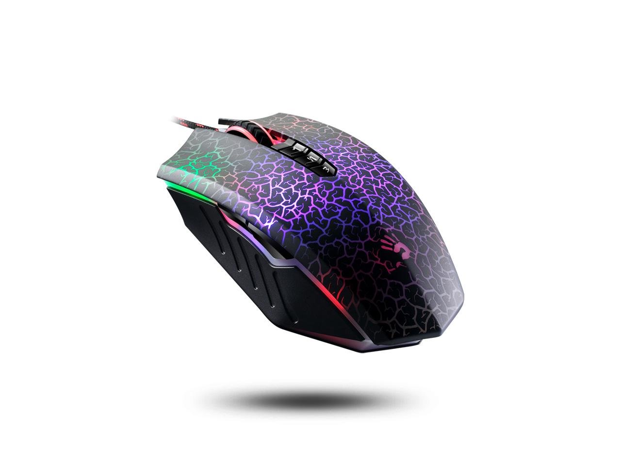 Bloody A70 Wired Light Strike Neon Gaming Mouse, USB Black with Metal
