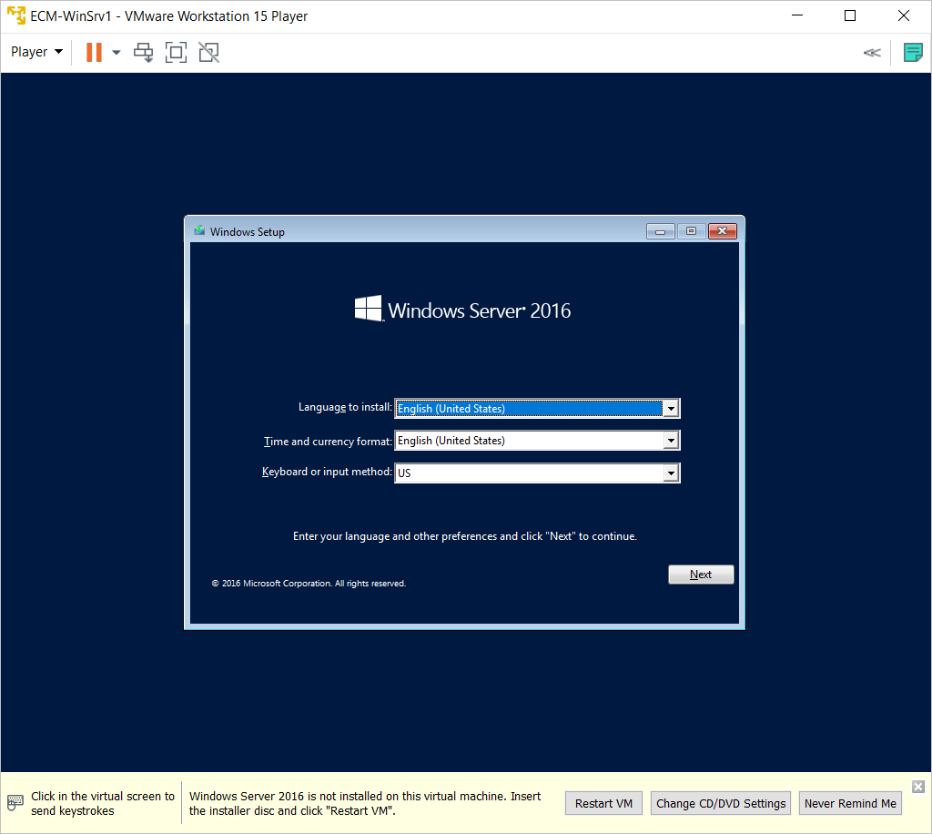Create Windows Server Virtual Machine in VMWare Player Expert Network Consultant