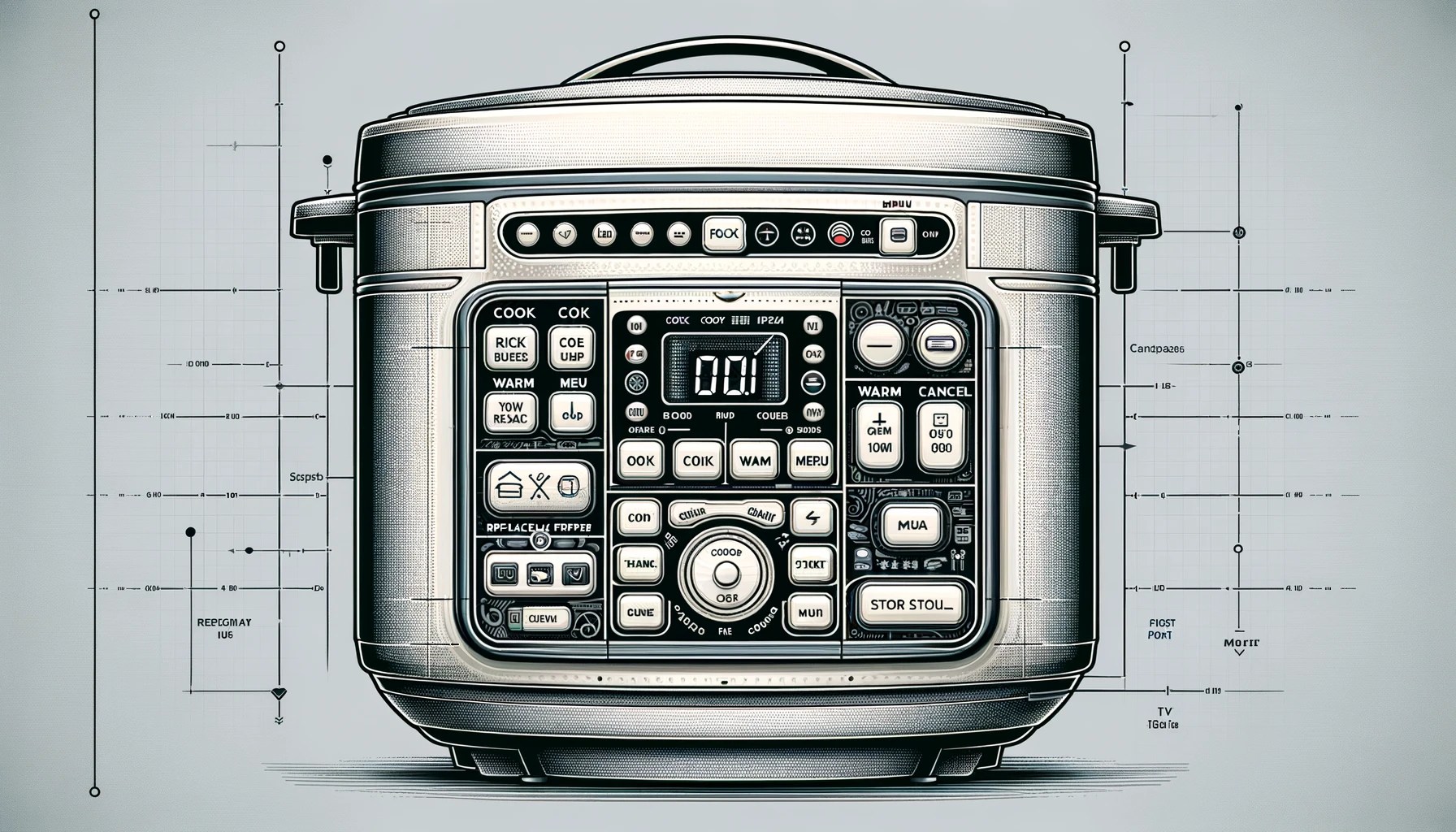 Rice Cooker Replacement Control Panel Buttons