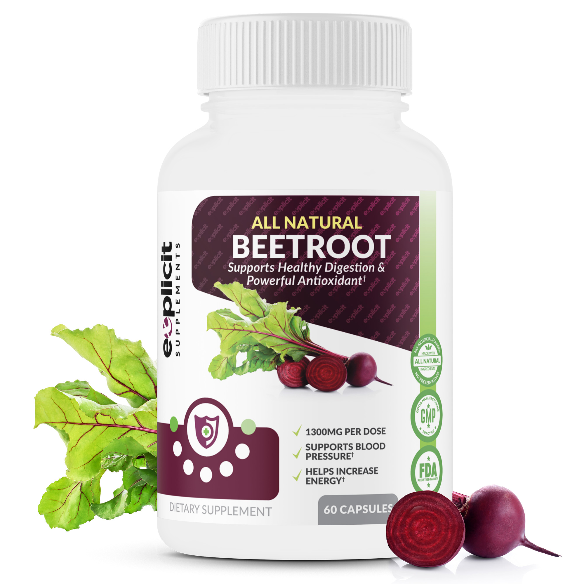 All Natural Beetroot Pills 60 Count