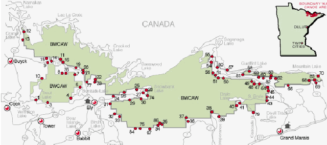 Bwca Entry Point Map Permits | Duane's Boundary Waters Canoe Outfitting Service