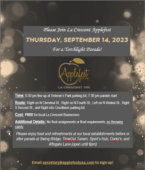 La Crescent Applefest Torchlight Parade Explore La Crescent