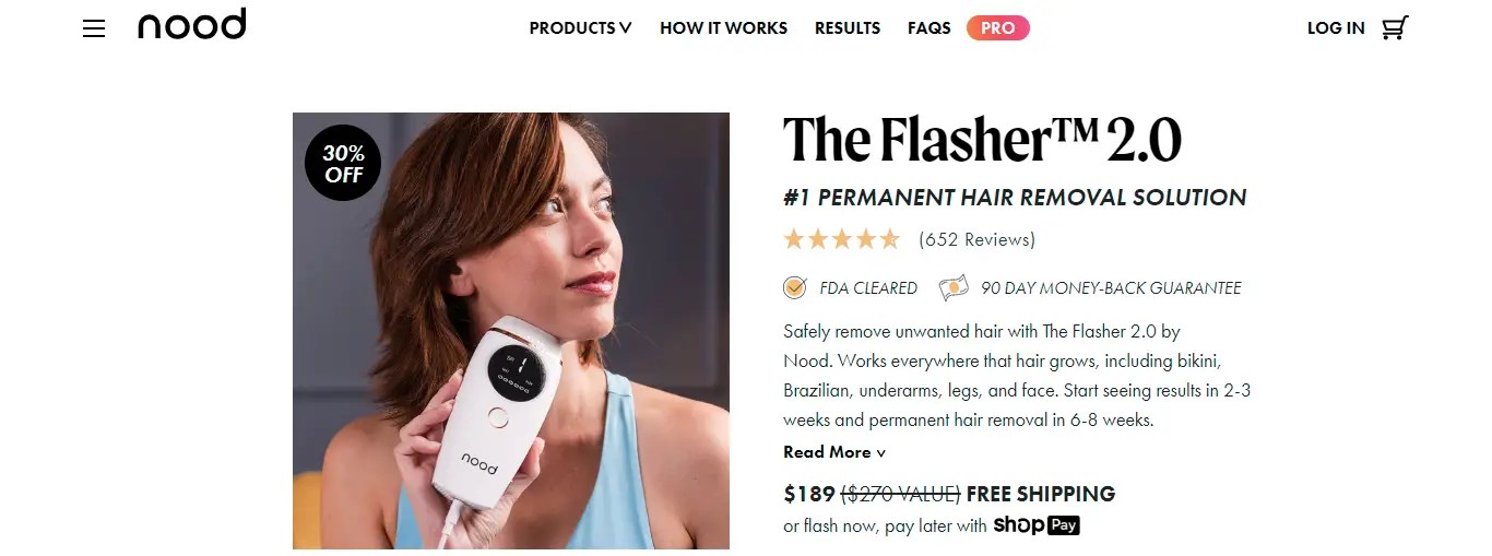 Nood Hair Removal: Is Flasher 2.0 IPL Laser Handset Effective? See