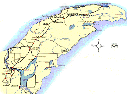 Map Of Ghost Towns In The Upper Peninsula Of Michigan
