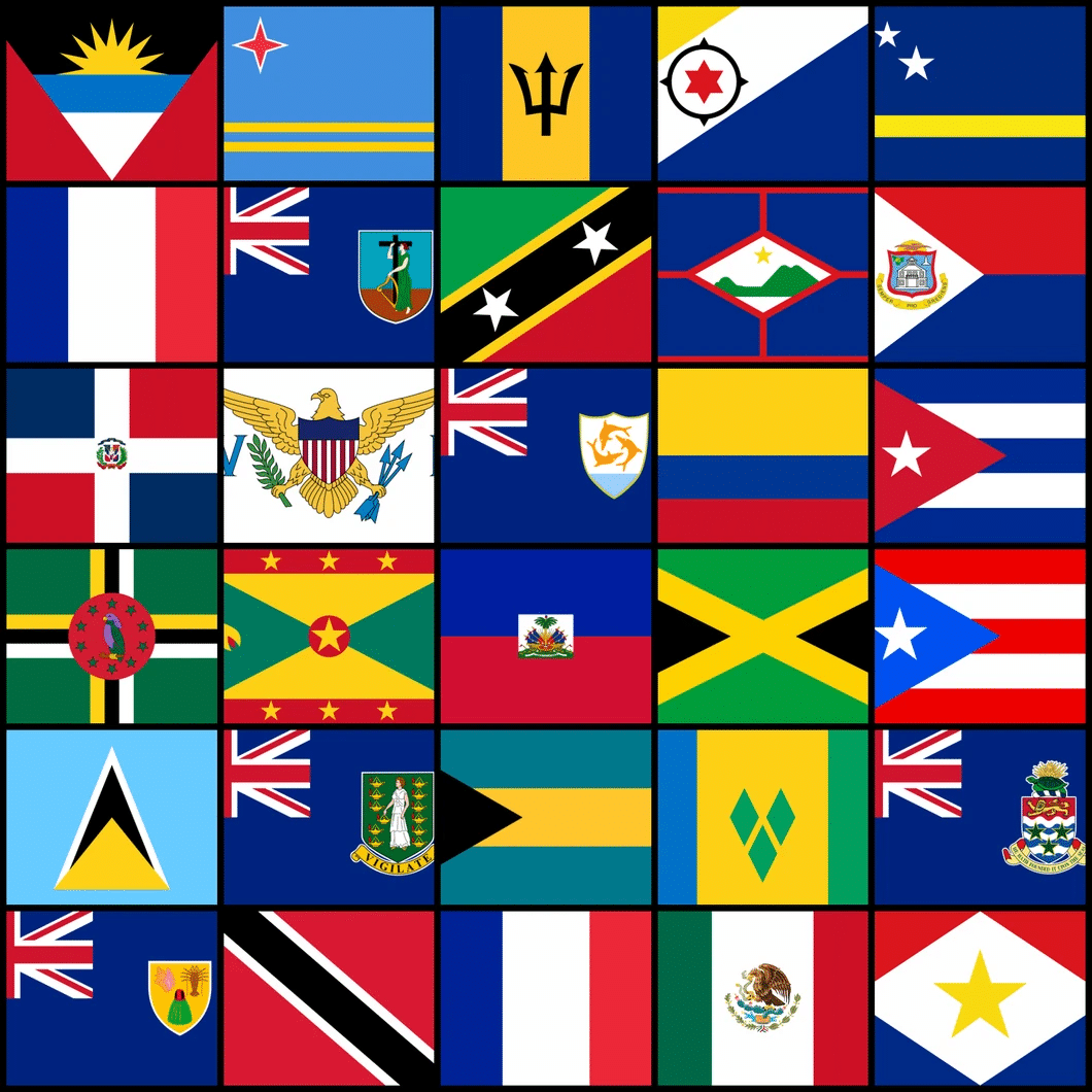 Caribbean Flags Border
