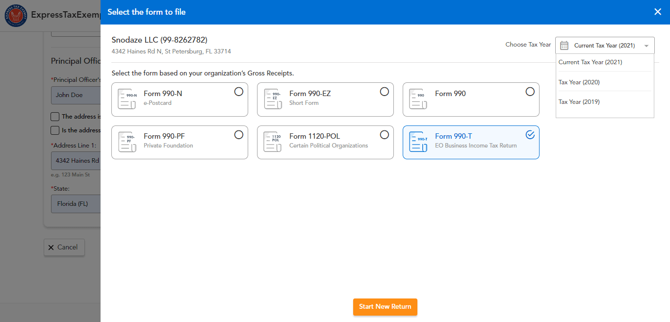 Efile 990T File 2021 IRS Form 990T online