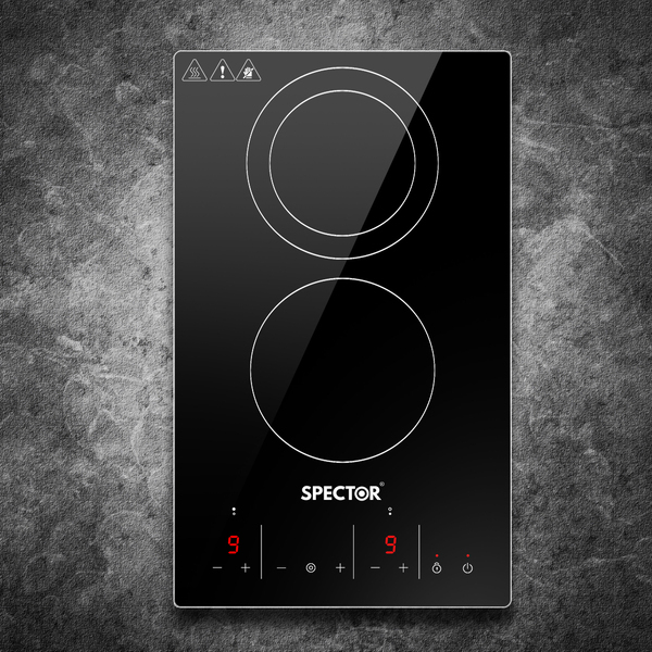 SPECTOR Electric Ceramic Cooktop Induction Hot Plate 2 Hobs Kitchen