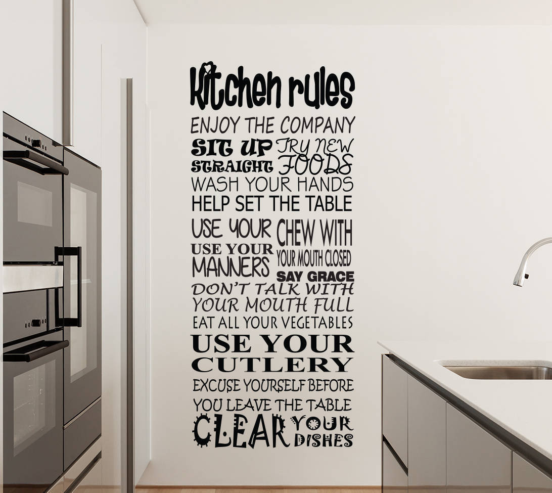 Kitchen rules wall decal sticker wall decals wall stickers wall quotes Express Yourself