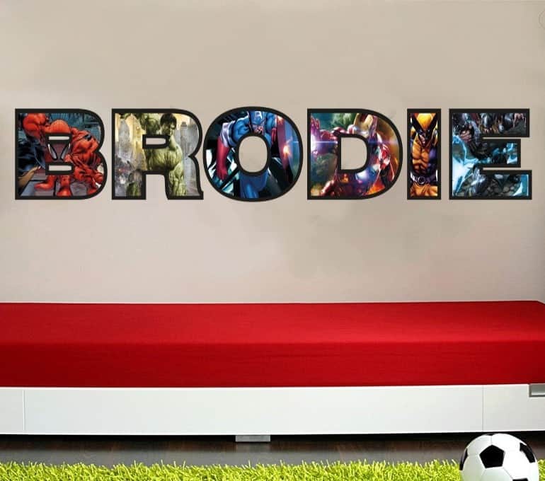 Get Your Name With Marvel Heroes Via Wall Stickers