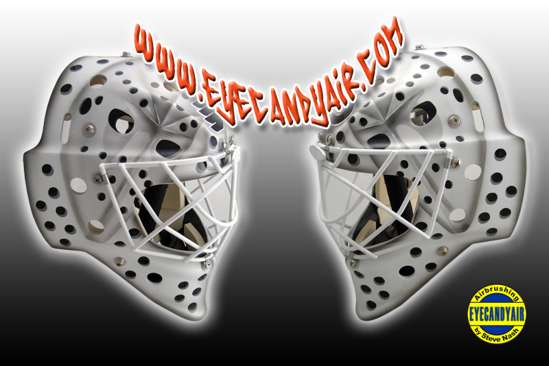 Custom Airbrush Painted Vintage Goalie Mask Tribute by Steve Nash of EYECANDYAIR