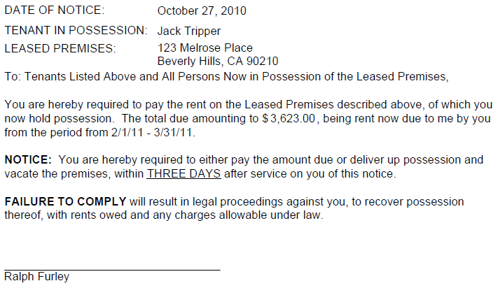North Dakota Notice of Intent to Evict for NonPayment