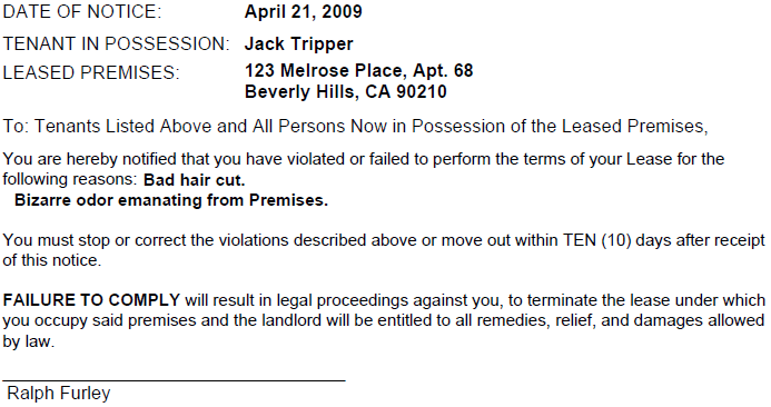 Washington 10 Day Notice to Comply or Vacate EZ Landlord Forms