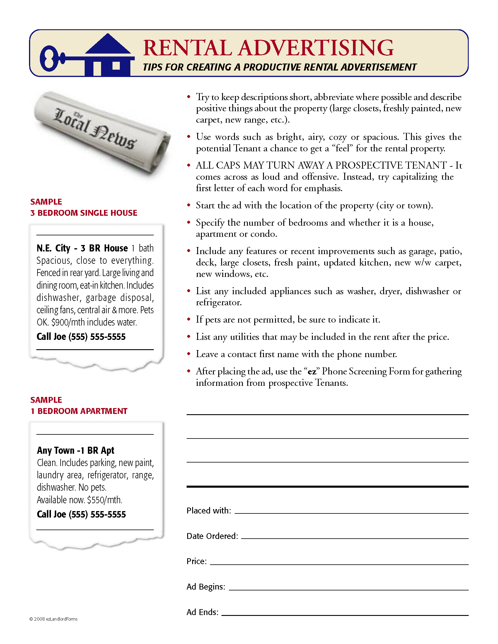 Rental Advertising Tips EZ Landlord Forms