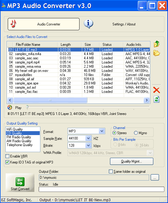 MP3 Audio Converter v4.0 for Windows Vista/XP/2000/ME/98