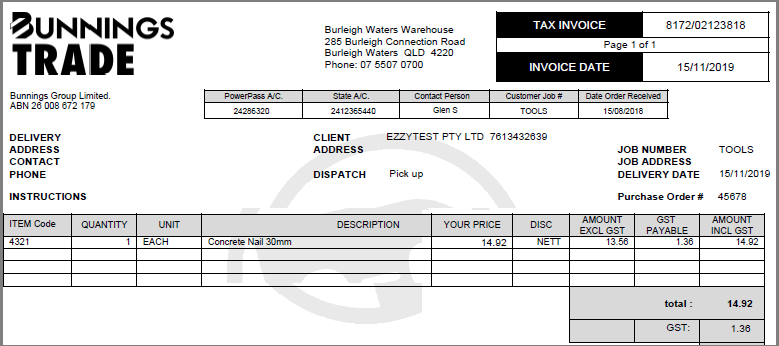 Bill processing and close matching purchase order in QuickBooks EzzyBills