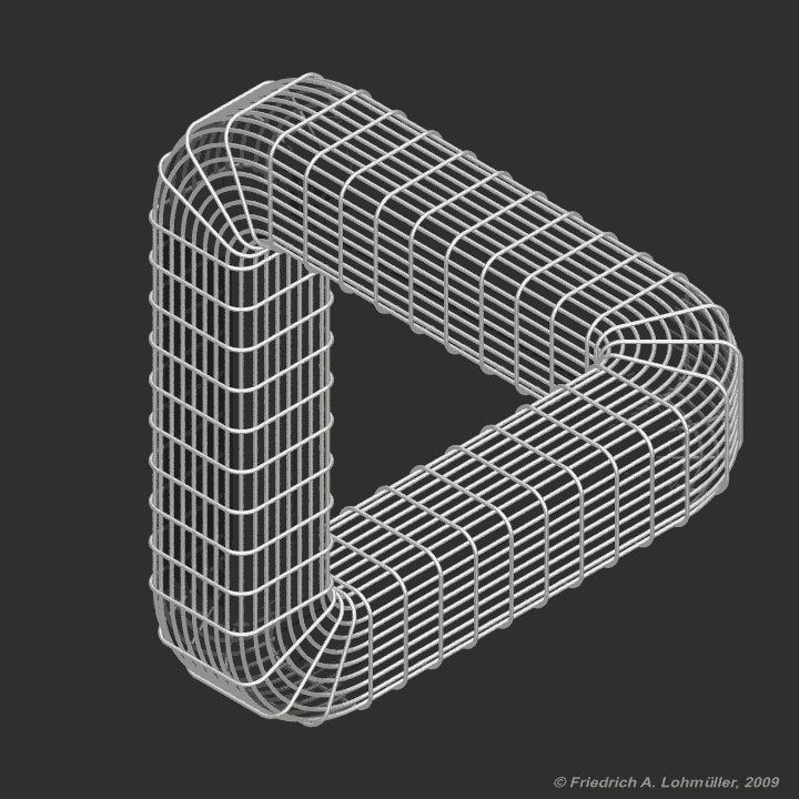 Penrose Triangle (3) 3D Animations Gallery with POVRay