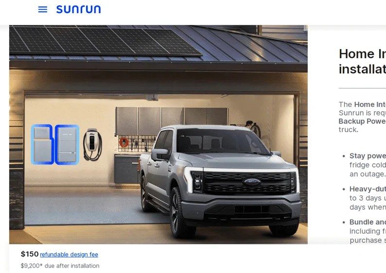 SunRun Price for Charger and Home Integration System Installation