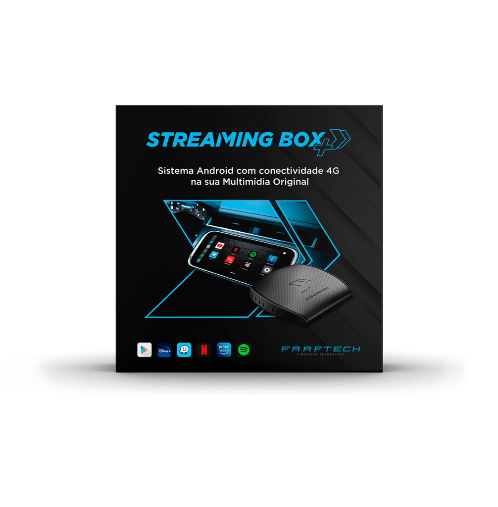 Apps e 4G na multimídia original com sistema CarPlay STREAMING BOX