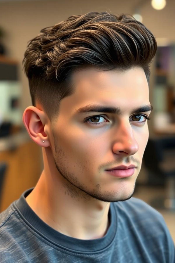 35 Modern Men Hairstyles Cool Brown Sleek Fade