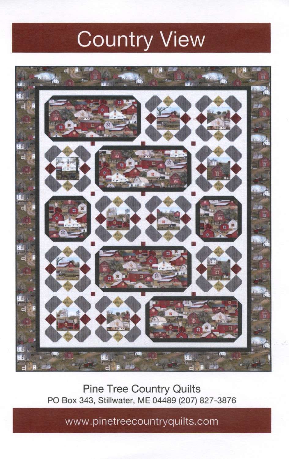 PINE TREE COUNTRY QUILTS COUNTRY VIEW 60.5″ X 72.5″ QUILT PATTERN