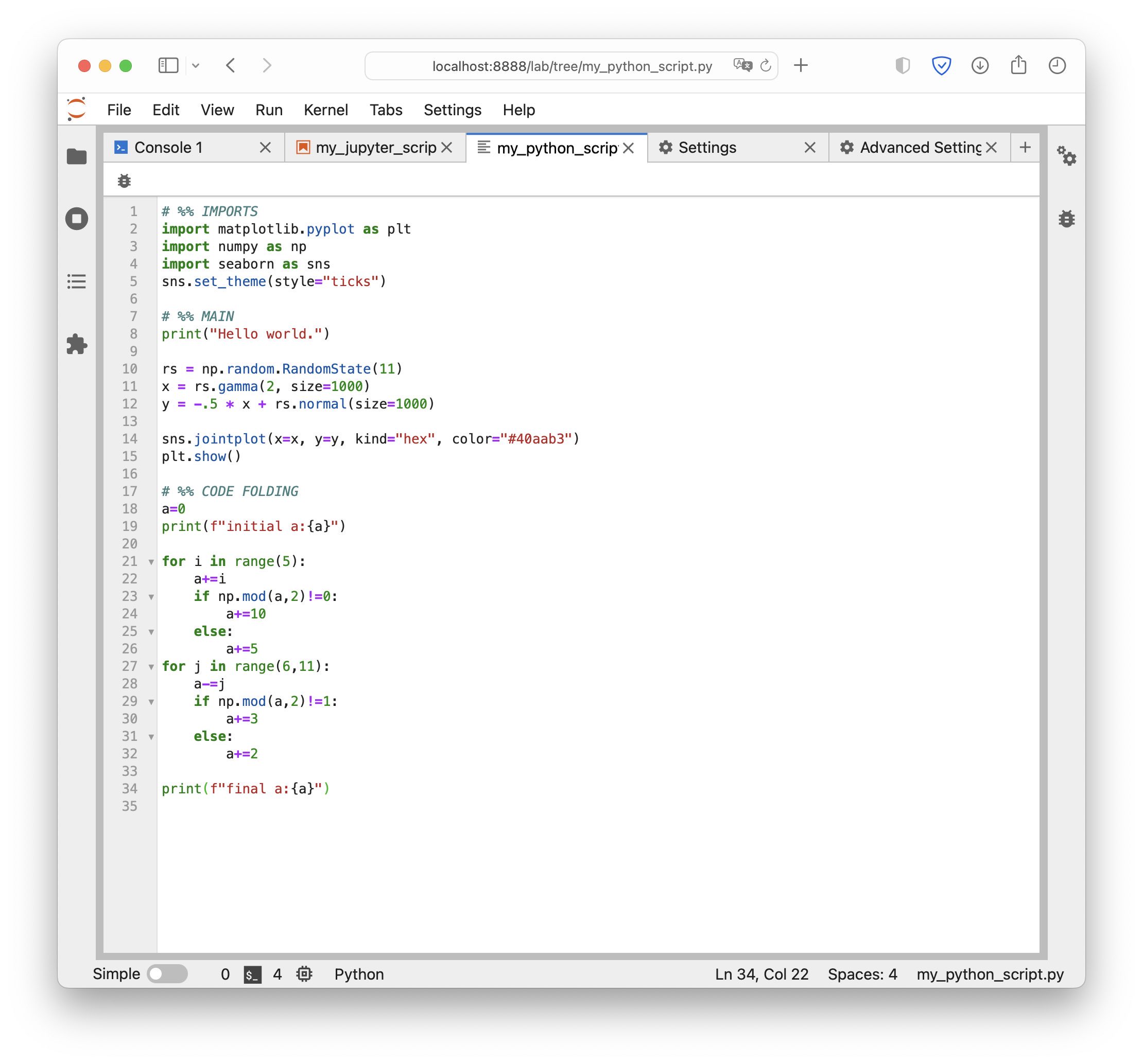 Enable code folding in JupyterLab Fabrizio Musacchio